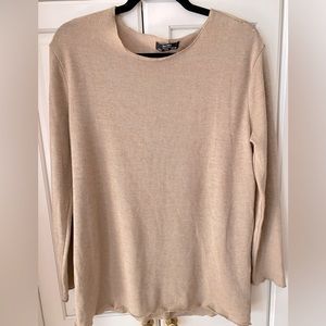 Bershka Beige Raw Hem tee shirt men's Size S Soft sexy Lightweight Unisex